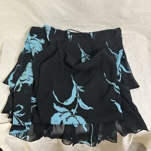 Miss MaMa Dress Sz S Black And Blue Beaded Vintage Halter Top Crossbody Back